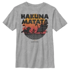 Boy's Lion King Hakuna Matata Sunset Circle T-Shirt -Best Clothing Store GUEST a2744530 311f 45c0 8ee9 448fc4c4d6ab