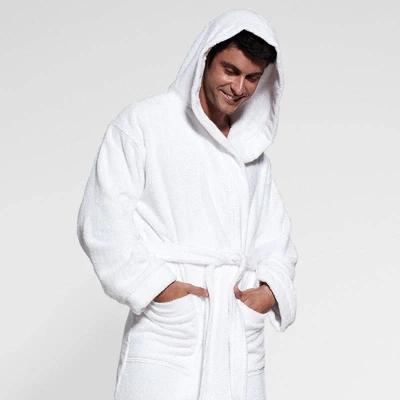 Turkish Terry Hood Bath Robe Ecru - Cassadecor 4 Turkish Terry Hood Bath Robe Ecru - Cassadecor - Image 2