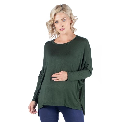 24seven Comfort Apparel Oversized Long Sleeve Maternity Dolman Top 9 24seven Comfort Apparel Oversized Long Sleeve Maternity Dolman Top - Image 7