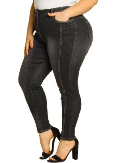 Agnes Orinda Women's Plus Size Mid Rise Stretch Washed Skinny Denim Jeans -Best Clothing Store GUEST a3037c66 2fa2 4bf9 bbb2 138835742904