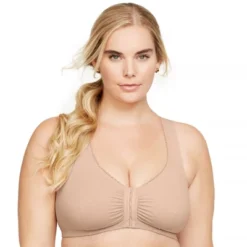 Glamorise Womens Front-Closure Cotton T-Back Comfort Wirefree Bra 1908 Café -Best Clothing Store GUEST a341bb19 e282 4a1b 8e8a 63219ab92ac5