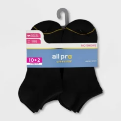 All Pro Women's Lightweight 10+2 Bonus Pack No Show Athletic Socks - 4-10