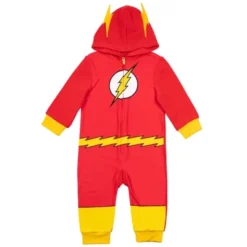 DC Comics Justice League The Flash Superman Batman Zip Up Pajama Coverall -Best Clothing Store GUEST a3aa2915 cef8 4718 a544 bd44e18c1225