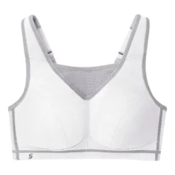Glamorise Womens No-Bounce Camisole Elite Sports Wirefree Bra 1067 White/Gray -Best Clothing Store GUEST a3d016f2 710d 4363 990b 84fc650fee70