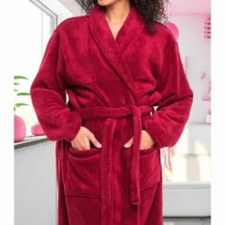 Women's Warm Fleece Winter Robe, Long Soft Plush Bathrobe -Best Clothing Store GUEST a3d40290 06c8 4b8b 956b 85ea5343e566