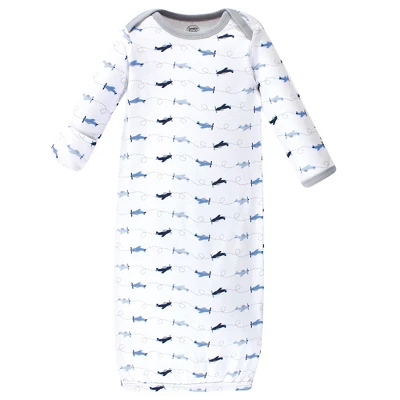 Luvable Friends Baby Boy Cotton Long-Sleeve Gowns 3pk, Airplane, 0-6 Months 3 Luvable Friends Baby Boy Cotton Long-Sleeve Gowns 3pk, Airplane, 0-6 Months
