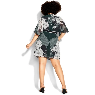 Women's Plus Size Wrap Precious Dress - Precious Jade | CITY CHIC 3 Women's Plus Size Wrap Precious Dress - Precious Jade | CITY CHIC