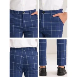 Lars Amadeus Men's Dress Plaid Pants Slim Fit Stretch Flat Front Plaid Trousers -Best Clothing Store GUEST a673f0a7 9581 4145 9928 0a4246351f39