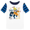 Naruto Classic Characters Youth Blue Striped Short Sleeve Pajama Set
