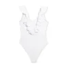 Liberty & Justice Women's High Leg Cheeky With Ruffle Neckline One Piece Swimsuit - White 2 Liberty & Justice Women's High Leg Cheeky With Ruffle Neckline One Piece Swimsuit - White -Best Clothing Store GUEST a7d5b9da a717 41ea 981d 8c90d510955d