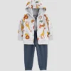 Carter's Just One You® Baby Boys' Safari Cotton Cardigan & Bodysuit - Gray