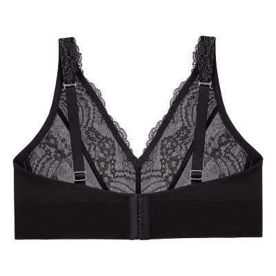 Glamorise Womens Bramour Lexington Lace Plunge Bralette Wirefree Bra 7013 Black 6 Glamorise Womens Bramour Lexington Lace Plunge Bralette Wirefree Bra 7013 Black - Image 4