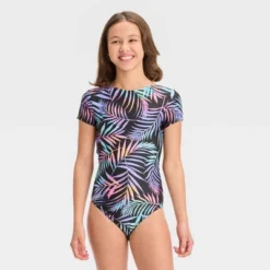 Girls' Electric Palm One Piece Swimsuit - Art Class™ Black -Best Clothing Store GUEST a9a933ef e0fe 4f1d 8b55 e0e55f45f9ac