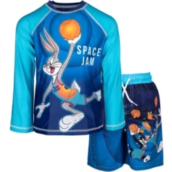 SPACE JAM Looney Tunes Buggs Bunny Daffy Duck Sylvester Rash Guard And Swim Trunks Little Kid To Big Kid -Best Clothing Store GUEST a9b7275c 0085 4bc8 8dc6 3ff7991cd754