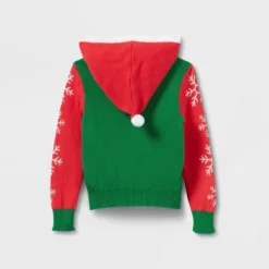 Toddler Girls' The Grinch Hooded Heart Pullover Sweater - Green