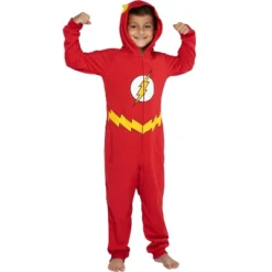 DC Comics Big Boys' Superhero Character Hooded Union Suit Footless Pajamas Costume -Best Clothing Store GUEST aa243225 8028 4d1f a103 390ab196d14f