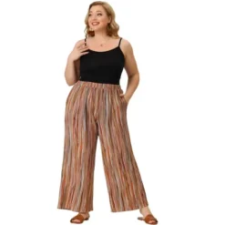 Agnes Orinda Women's Plus Size Boho Palazzo Lounge Wide Leg Pants With Elastic Waist And Stripe 15 Agnes Orinda Women's Plus Size Boho Palazzo Lounge Wide Leg Pants With Elastic Waist And Stripe -Best Clothing Store GUEST aa3ce841 6bf0 4e26 a6ba f7eac3f626eb