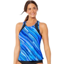Swimsuits For All Women’s Plus Size Chlorine Resistant High Neck Racerback Tankini Top -Best Clothing Store GUEST ab1c99bd a393 4201 8693 ac1c71c4d9c7