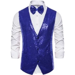 Lars Amadeus Men's Sequin Shiny Slim Fit Sleeveless Vest Suit Waistcoat Set With Bow Tie 20 Lars Amadeus Men's Sequin Shiny Slim Fit Sleeveless Vest Suit Waistcoat Set With Bow Tie -Best Clothing Store GUEST abdb35c4 9394 4ac7 967c 48d6a0c4a88f