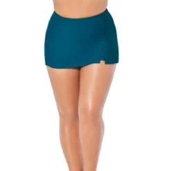 Swimsuits For All Women’s Plus Size Side Slit Swim Skort -Best Clothing Store GUEST ac23f63c 55c4 48cd 824e 5d366bacd4a1