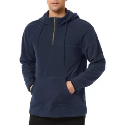 Lars Amadeus Men's Half Zip Hoodie Drawstring Fleeced Pullover Hooded Sweatshirt -Best Clothing Store GUEST ac95e8f2 775e 4129 a1a3 17f6baee57e0