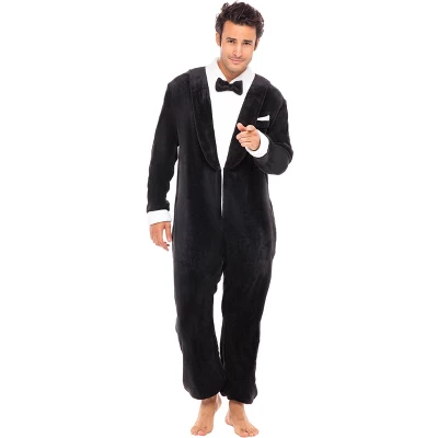 Men's Tuxedo Adult Onesie, Plush Fleece Novelty Pajamas Set 9 Men's Tuxedo Adult Onesie, Plush Fleece Novelty Pajamas Set - Image 7