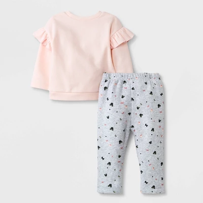 Disney Baby Girls' 2pc Minnie Mouse Top And Bottom Set - Light Pink 3 Disney Baby Girls' 2pc Minnie Mouse Top And Bottom Set - Light Pink