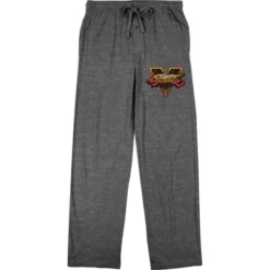 Street Fighter V Video Game Men's Classic Logo Graphite Heather Sleep Pajama Pants