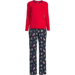 Lands' End Women's Tall Knit Pajama Set Long Sleeve T-Shirt And Pants -Best Clothing Store GUEST ae5f6208 b7e2 47d0 8f2f 9a06e9531db4