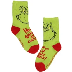 Dr. Seuss The Grinch Kids 3 Pairs Multi-Design Crew Socks For Boys' Or Girls' Multicoloured