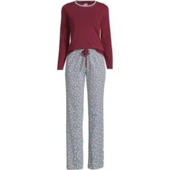 Lands' End Women's Tall Knit Pajama Set Long Sleeve T-Shirt And Pants -Best Clothing Store GUEST aefb3a8c 83a2 4fc3 8ba6 6e05e0dee0bc