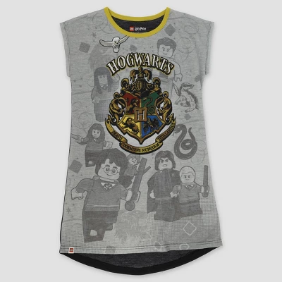 Girls' LEGO Wizarding World Harry Potter NightGown - Gray 4 Girls' LEGO Wizarding World Harry Potter NightGown - Gray - Image 2