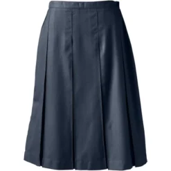 Lands' End Lands' End School Uniform Women's Solid Box Pleat Skirt Below The Knee -Best Clothing Store GUEST af078bf1 7cbd 42aa bea0 6923ffc5b7c7