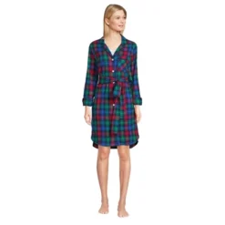 Lands' End Women's Plus Size 3/4 Sleeve Flannel Sleepshirt Nightgown -Best Clothing Store GUEST af571eee 56b6 4908 a95a 6a0b282efca4