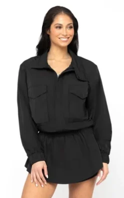 Yogalicious Radiant Commuter Woven Cropped Windbreaker With Front Patch Pockets -Best Clothing Store GUEST af752d8c b5a8 4f9e bd0f 064293ae6a2d