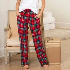 Women's Soft Warm Fleece Pajama Pants, Long Lounge Bottoms