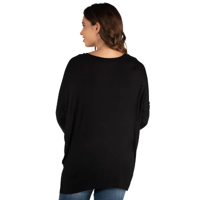 24seven Comfort Apparel Oversized Long Sleeve Maternity Dolman Top 4 24seven Comfort Apparel Oversized Long Sleeve Maternity Dolman Top - Image 2