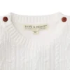 Hope & Henry Girls' Cable Button Sweater, Infant