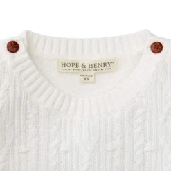 Hope & Henry Girls' Cable Button Sweater, Infant