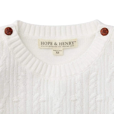 Hope & Henry Girls' Cable Button Sweater, Infant 3 Hope & Henry Girls' Cable Button Sweater, Infant