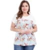 Agnes Orinda Women's Plus Size Dolman Sleeve Print Shirt Sheer Floral Summer T-shirts -Best Clothing Store GUEST b1170702 3242 4256 917c 928d8e4d7373