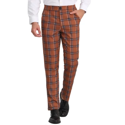 Lars Amadeus Men's Plaid Regular Fit Formal Business Dress Pants 8 Lars Amadeus Men's Plaid Regular Fit Formal Business Dress Pants - Image 6