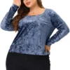 Agnes Orinda Women's Plus Size Blouse Vintage Velvet T-Shirt Casual Long Sleeve Tops 2 Agnes Orinda Women's Plus Size Blouse Vintage Velvet T-Shirt Casual Long Sleeve Tops -Best Clothing Store GUEST b2808af7 ca84 4c3f b06d 87e0a7d6aaf8