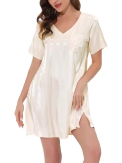 Cheibear Womens Sleepwear Pajama Dress Lounge Short Sleeve Striped Nightgown 16 Cheibear Womens Sleepwear Pajama Dress Lounge Short Sleeve Striped Nightgown -Best Clothing Store GUEST b28cf50a 80c2 46fc 9395 b11c128f3d64