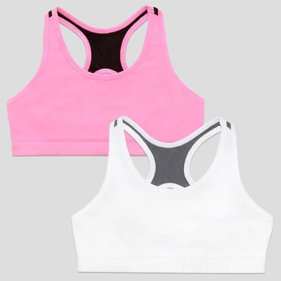 Fruit Of The Loom Stay Girls Dry Racerback Sports Bra 2 Pack 5 Fruit Of The Loom Stay Girls Dry Racerback Sports Bra 2 Pack - Image 3