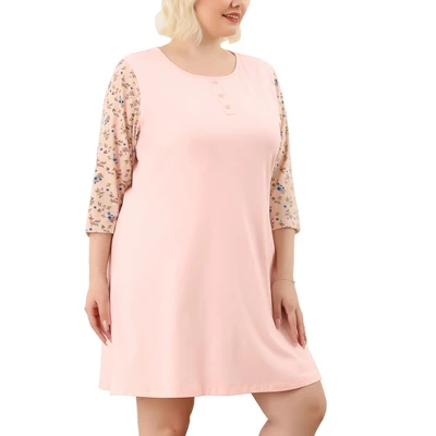 Agnes Orinda Women's Plus Size Cute Floral 3/4 Sleeve Floral Print Nightgowns 10 Agnes Orinda Women's Plus Size Cute Floral 3/4 Sleeve Floral Print Nightgowns - Image 8
