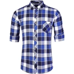 Lars Amadeus Men's Casual Long Sleeve Button Down Plaid Checked Dress Shirts -Best Clothing Store GUEST b314c440 22f1 4c02 966f cbcbd98caae5