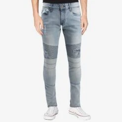 RAW X Men's Slim Fit Moto Detail Stretch Jeans -Best Clothing Store GUEST b35e8050 7f4f 4bd8 82f9 29b5aeb7f22f
