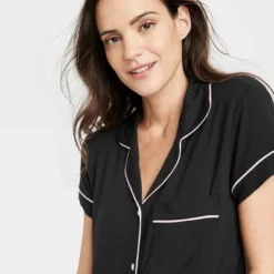 Women's Beautifully Soft Short Sleeve Notch Collar Top And Shorts Pajama Set - Stars Above™ -Best Clothing Store GUEST b3888a0f 38bb 486d 90d5 dd6eed735eaa