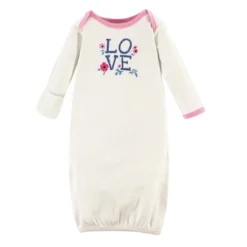 Touched By Nature Baby Girl Organic Cotton Gowns, Garden Floral, 0-6 Months